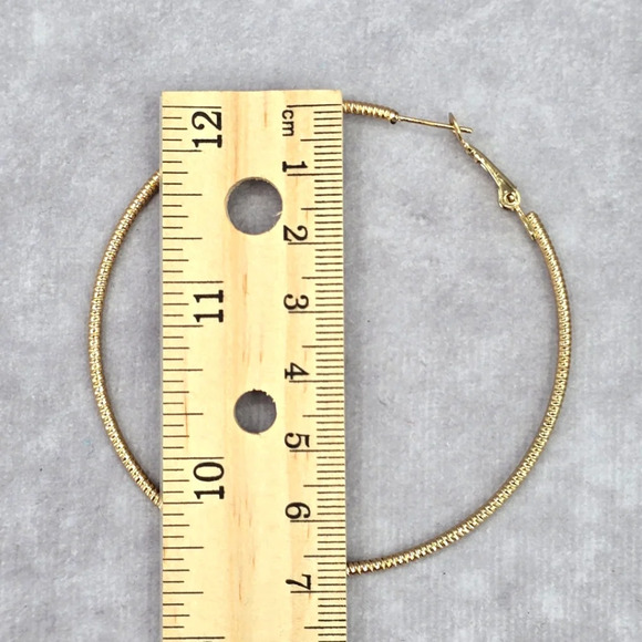 Gold Large Spiral Hoop Dangle Earrings Fashion Jewelry JB2-32 - Picture 5 of 5